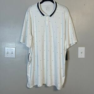Nike Dri-fit Vapor Polo Golf Shirt White Black All Over Print NEW NWT XXL